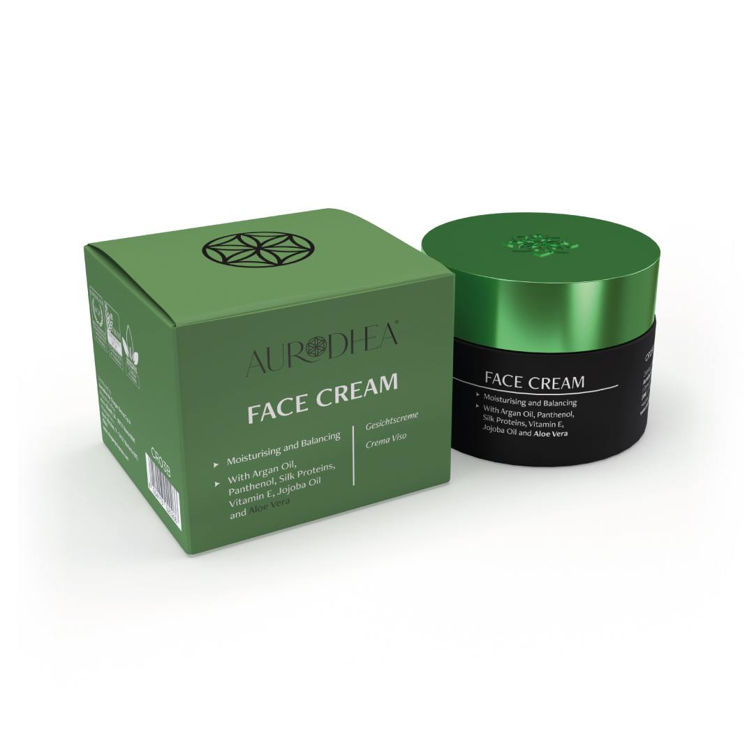 CRÈME VISAGE DE JOUR À L'ALOE VERA - 50 ML Enrichie en huile d'argan, panthénol, protéines de soie, huile de jojoba et vitamine E